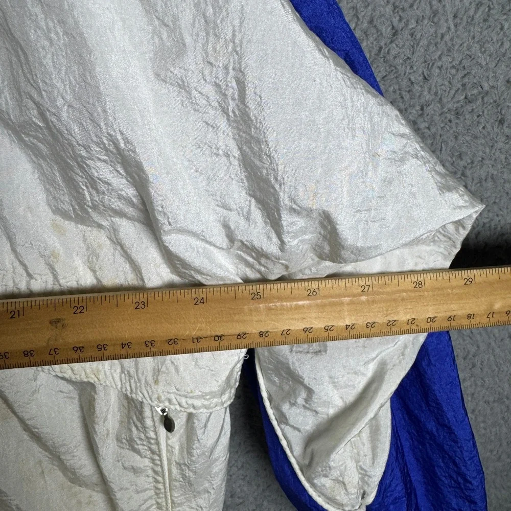 Vintage Adidas Trefoil Windbreaker Mens Medium‎ Blue White Colorblock 90s Jacket